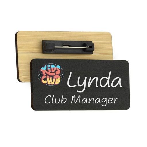 [BMB-BNB2-BAMBOO] Blackboard Bamboo Reusable Name Badge 73mm x 35mm