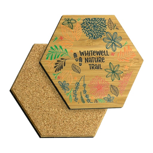 [BMB-C97HEX-BAMBOO] Bamboo Coaster 97mm x 97mm Hexagon