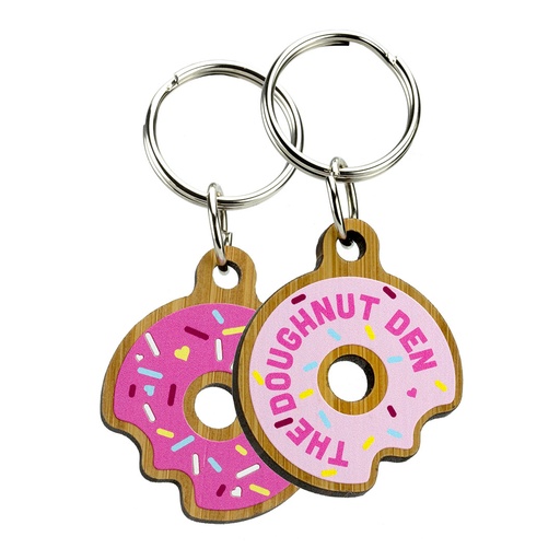[BMB-K2BP] Double Sided Printed Bespoke Shaped Bamboo Keyring