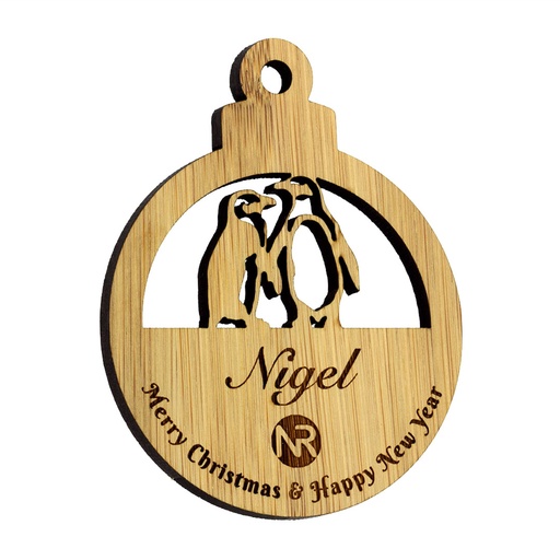 [BMB-CTO-B3-BAMBOO] Bamboo Penguin Bauble