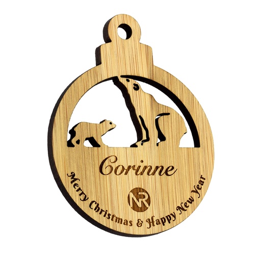 [BMB-CTO-B4-BAMBOO] Bamboo Polar Bears Bauble