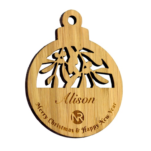 [BMB-CTO-B5-BAMBOO] Bamboo Mistletoe Bauble