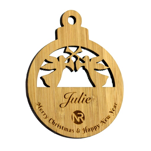 [BMB-CTO-B7-BAMBOO] Bamboo Xmas Angels Bauble