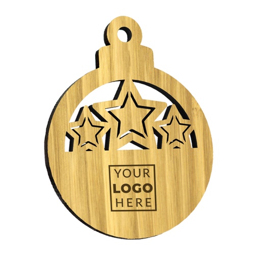 [BMB-CTO-B12-BAMBOO] Bamboo Xmas Stars Bauble