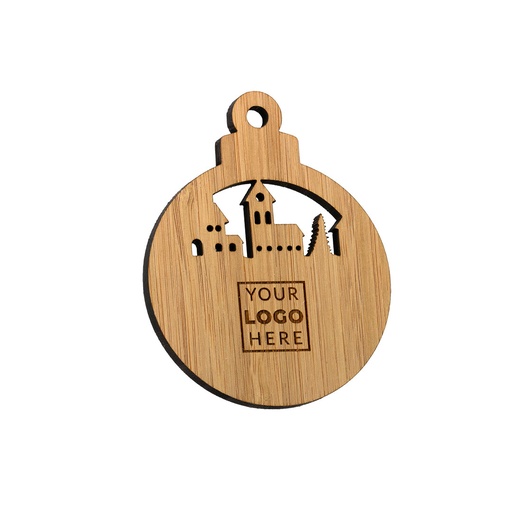 [BMB-CTO-B13-BAMBOO] Bamboo Village Scene Bauble
