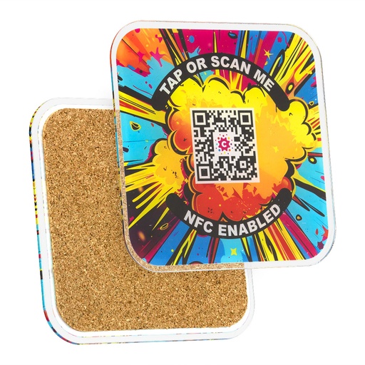 [RE-ACRC-SQ-NFC] Recycled Acrylic NFC Coaster Square