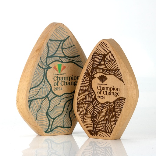 [WDFA3-16-BEECH] Rhomboid Facet Award 132mm x 175mm