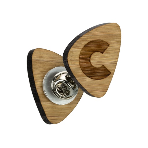 [BME-PB25-BAMBOO] Bamboo Engraved Clutch Pin Badge Upto 25x25mm
