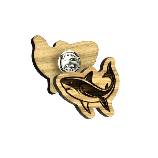 [WDE-PB35] Oak Engraved Clutch Pin Badge Upto 35x35mm