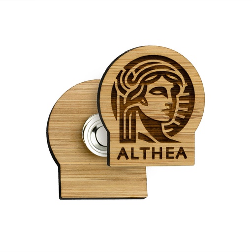 [BME-PB25M-BAMBOO] Bamboo Engraved Clutch Pin Badge with Magnet Fitting Upto 25x25mm