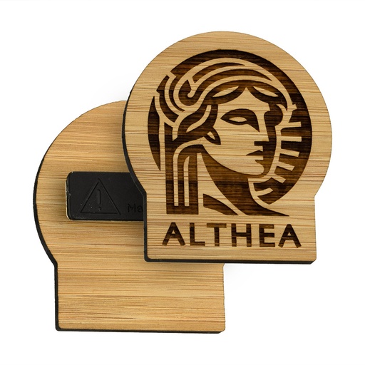 [BME-PB70M-BAMBOO] Bamboo Engraved Pin Badge with Magnet Fitting Upto 70x70mm