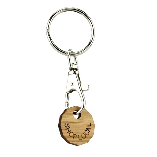 [BMB-TC1] Single Sided Bamboo Trolley Coin Keyring
