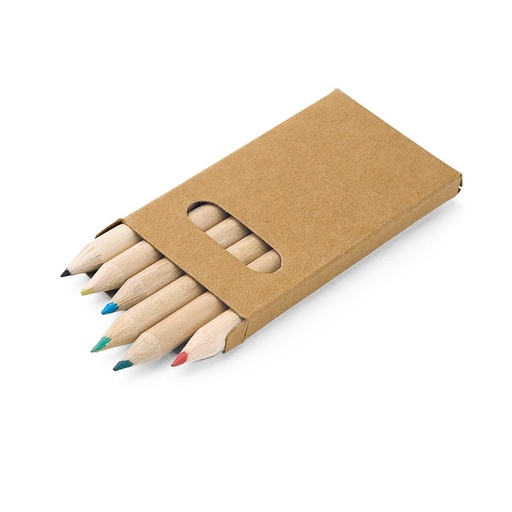 [91750-160] BIRD. Pencil box with 6 coloured pencils