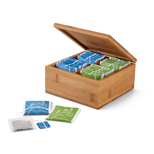 [93996-160] ARNICA. Bamboo tea box with 4 compartments and magnet closure