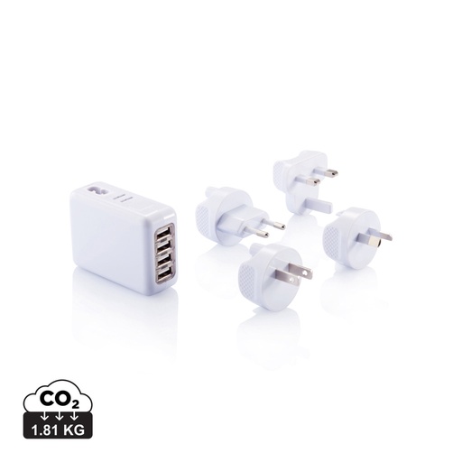[P820.373] Travel plug with 4 USB ports