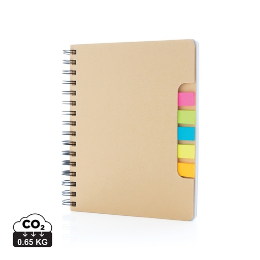 [P772.119] A5 Kraft spiral notebook with sticky notes