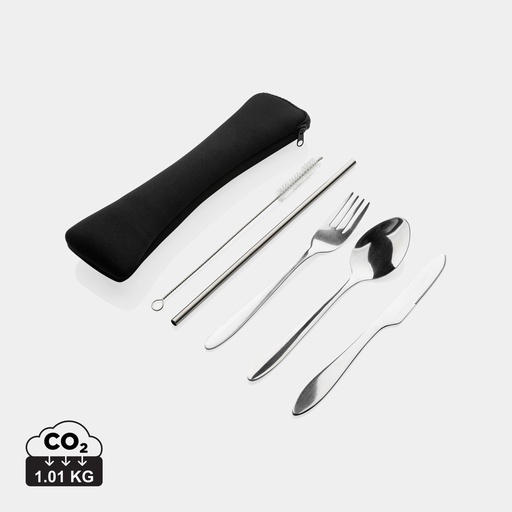 [P269.632] 4 PCS stainless steel re-usable cutlery set