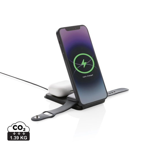 [P308.541] Swiss Peak RCS rPU 15W 3-in-1 magnetic wireless charger