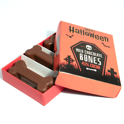 [100279] Halloween - Large Eco Matchbox - Milk Chocolate Bones