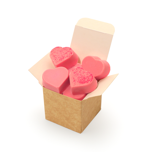 [106423] Valentines - Eco Kraft Cube - Raspberry Heart - Chocolate Truffles