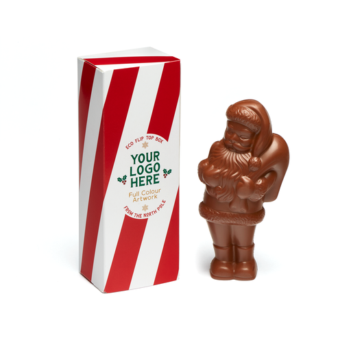 [107234] Eco Flip Top Box - Milk Chocolate³ - Chocolate Santa