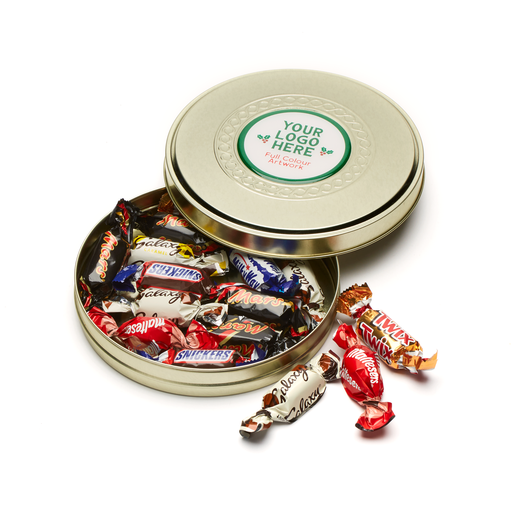 [109609] Shallow Gold Treat Tin - Celebrations
